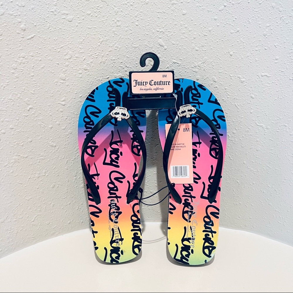Juicy Couture Women’s Zeena Graphics Rainbow Slides/Sz:8/NWT